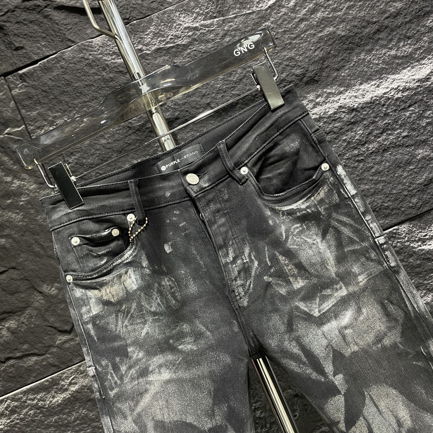 PURPLE BRAND Hickory Overdye Skinny Jeans 'Antracite'