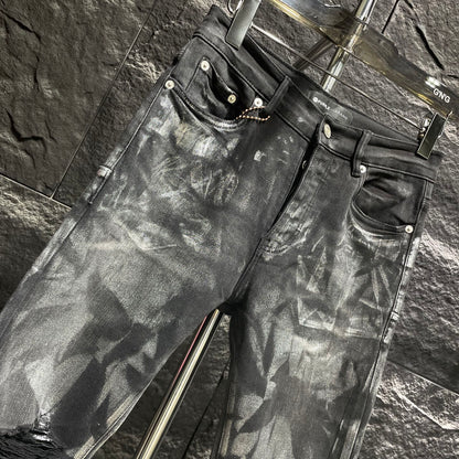 PURPLE BRAND Hickory Overdye Skinny Jeans 'Antracite'