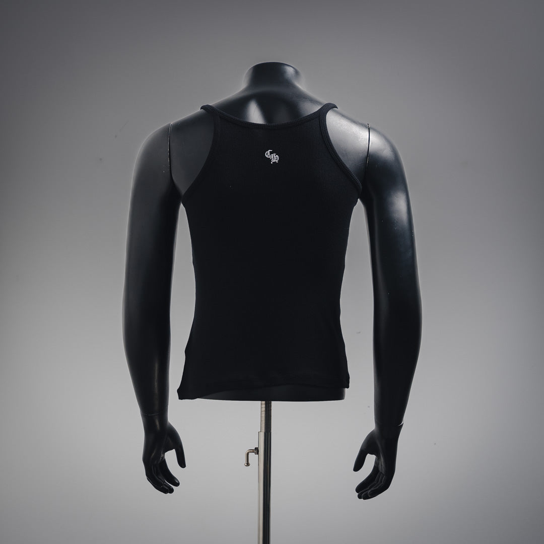Chrome Hearts Bad Seed CH Embroidered Black Mini Rib Tank Top