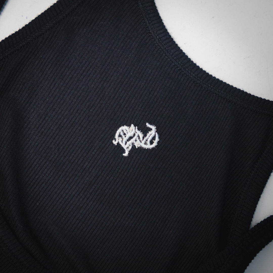 Chrome Hearts Bad Seed CH Embroidered Black Mini Rib Tank Top