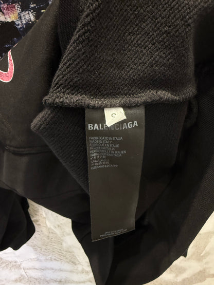 Balenciaga City of Angels Hoodie, Medium Fit, Heather Black
