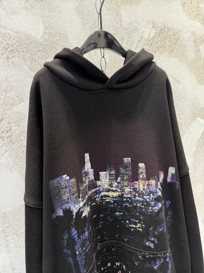 Balenciaga City of Angels Hoodie, Medium Fit, Heather Black