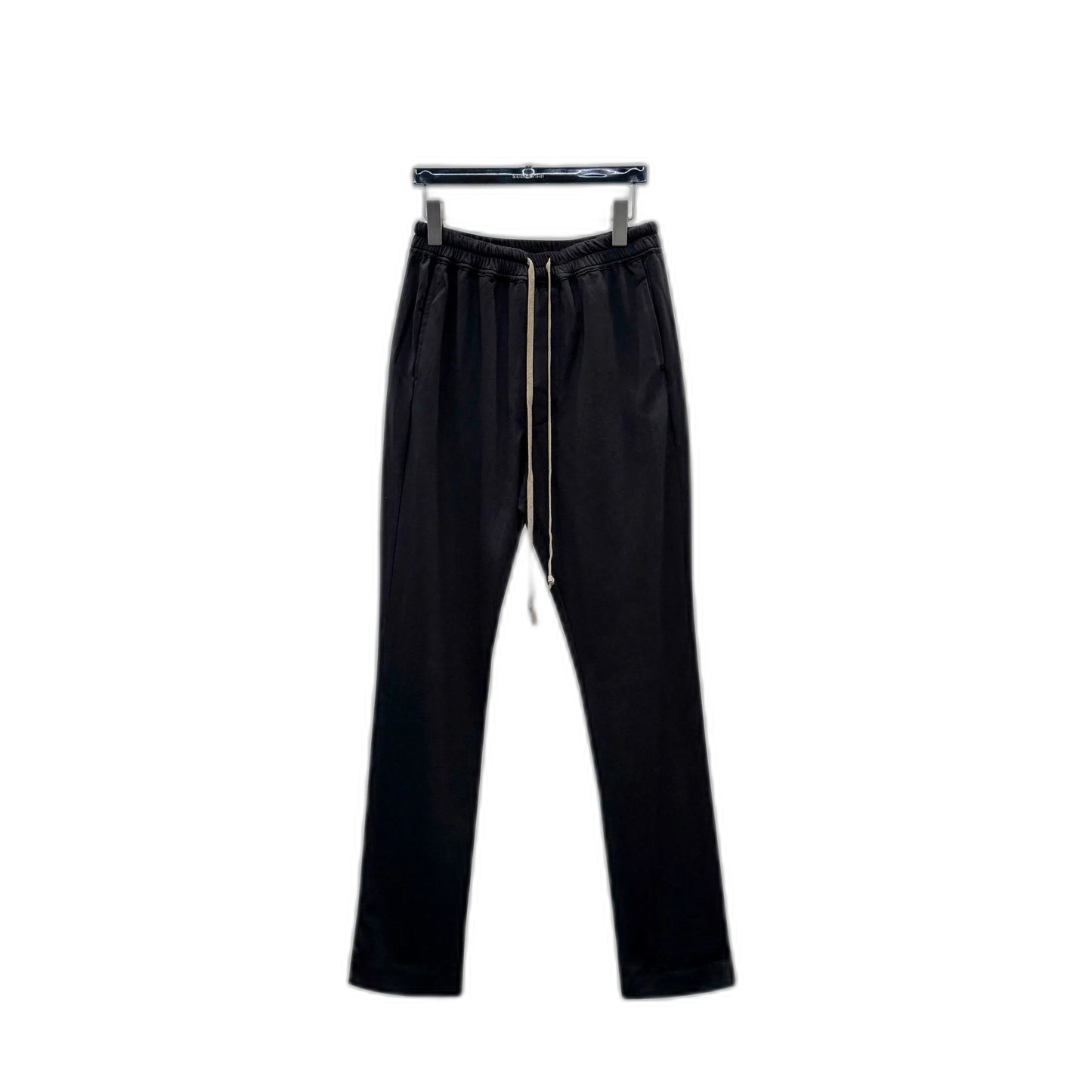 RICK OWENS DRAWSTRING SLIM LONG WOOL PANTS