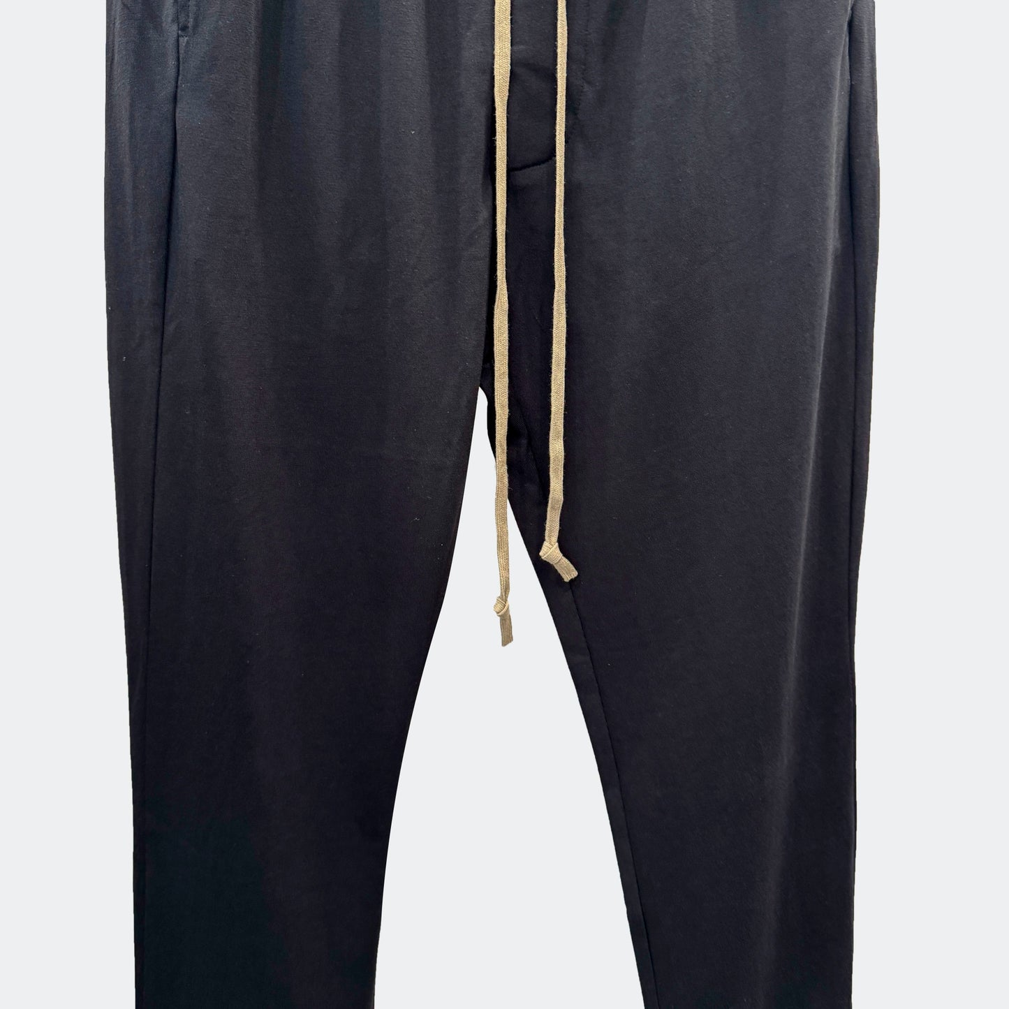 RICK OWENS DRAWSTRING SLIM LONG WOOL PANTS