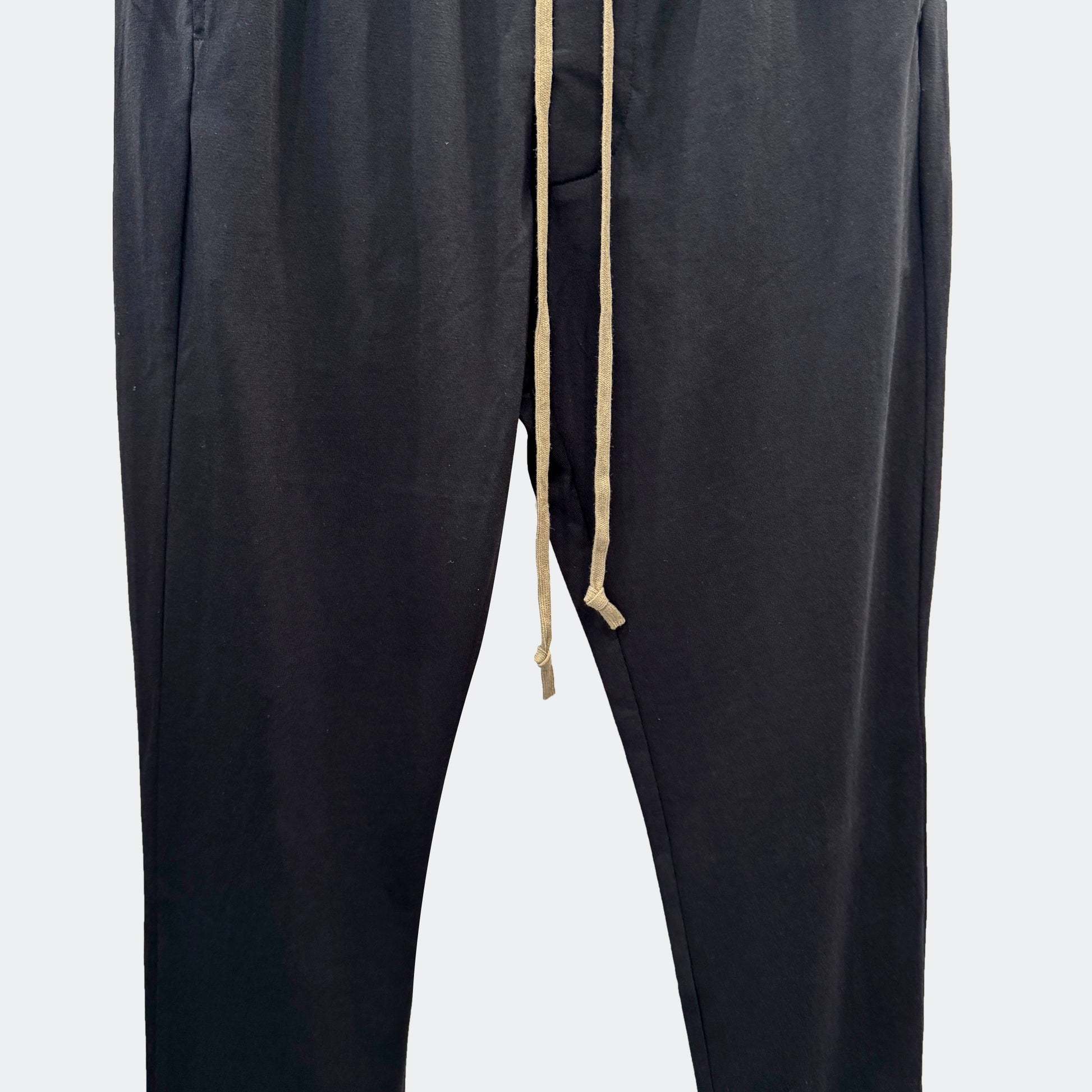 RICK OWENS DRAWSTRING SLIM LONG WOOL PANTS