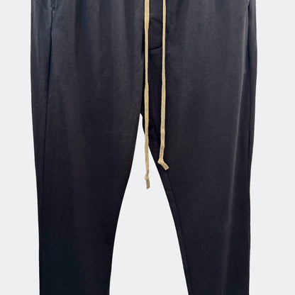 RICK OWENS DRAWSTRING SLIM LONG WOOL PANTS