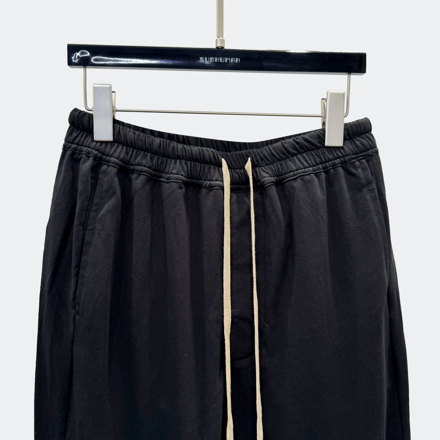 RICK OWENS DRAWSTRING SLIM LONG WOOL PANTS
