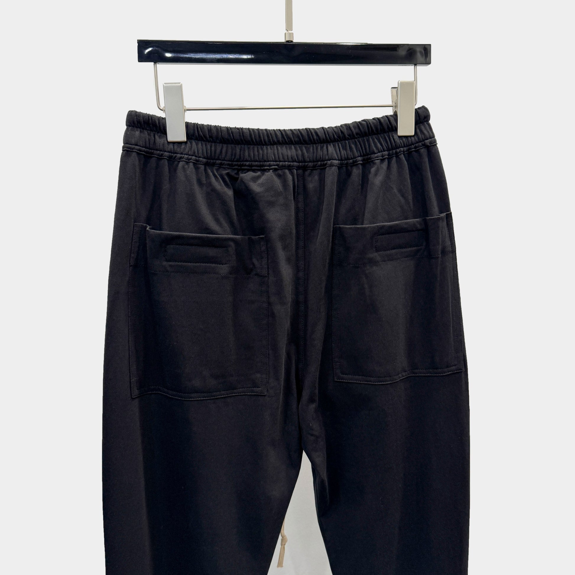 RICK OWENS DRAWSTRING SLIM LONG WOOL PANTS