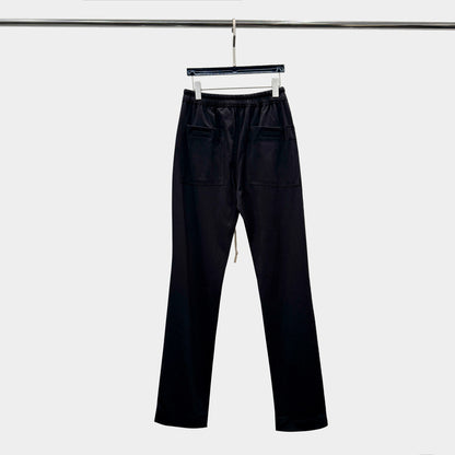 RICK OWENS DRAWSTRING SLIM LONG WOOL PANTS