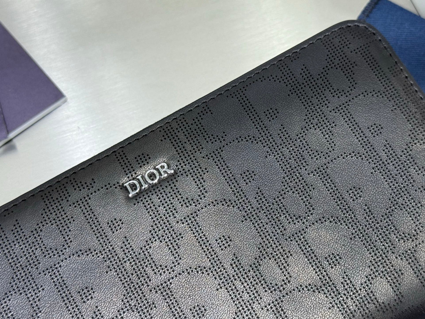 Dior Zipped Long Wallet Black Dior Oblique Galaxy