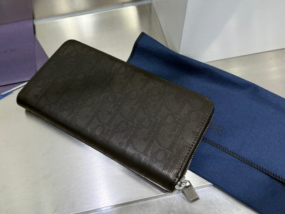 Dior Zipped Long Wallet Black Dior Oblique Galaxy