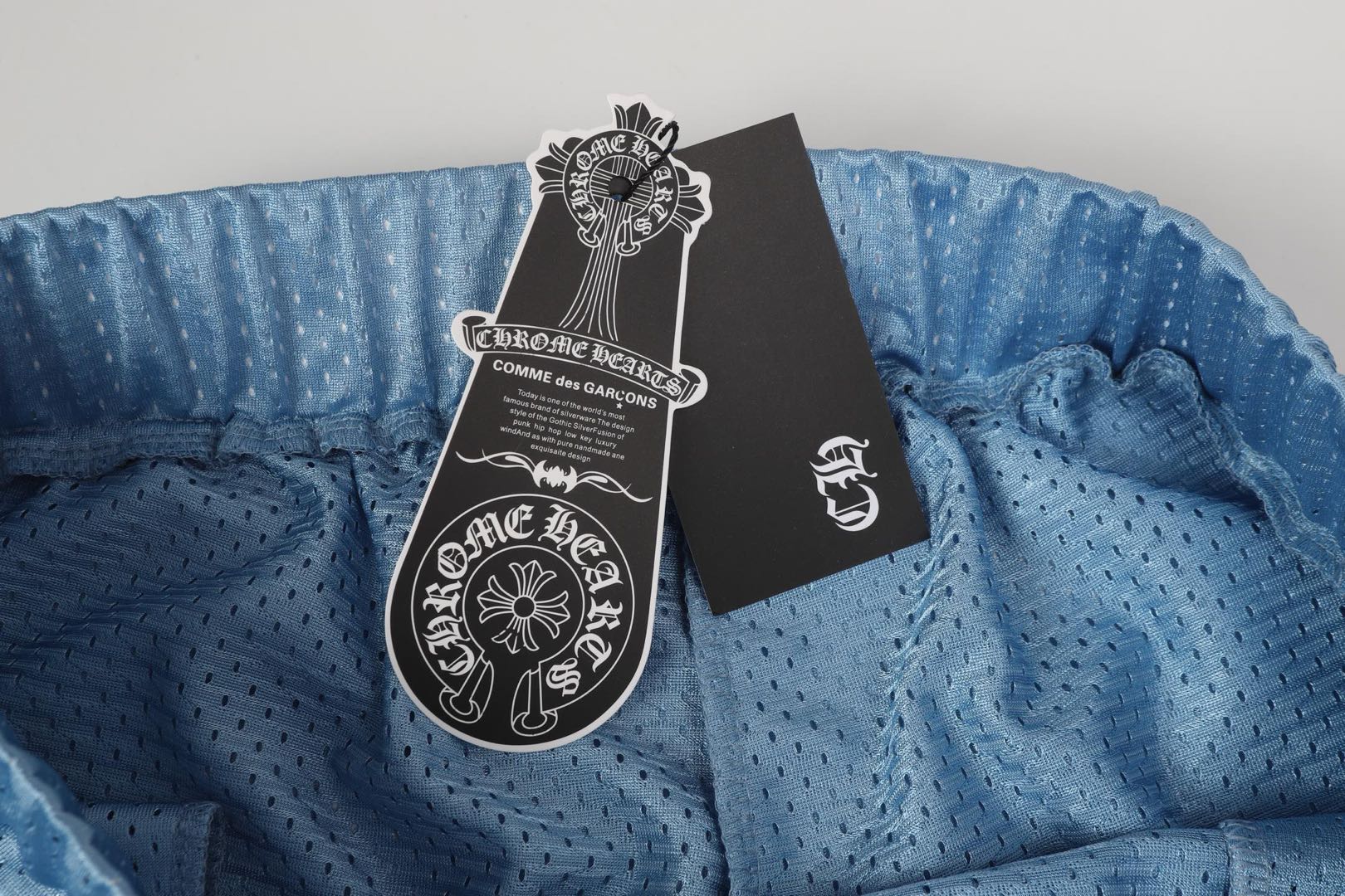 Chrome Hearts Mesh Varsity Shorts 'Blue'
