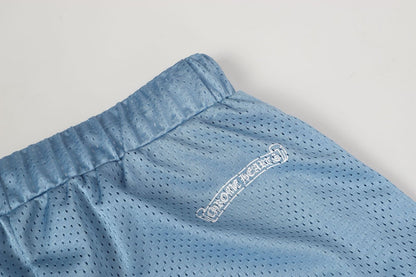 Chrome Hearts Mesh Varsity Shorts 'Blue'