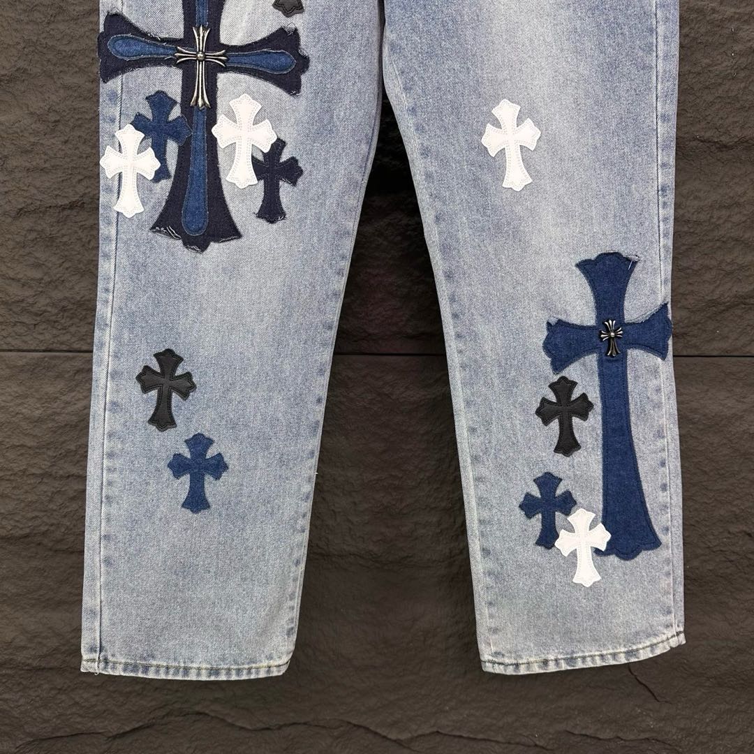 Chrome Hearts Cross Embroidered Jeans