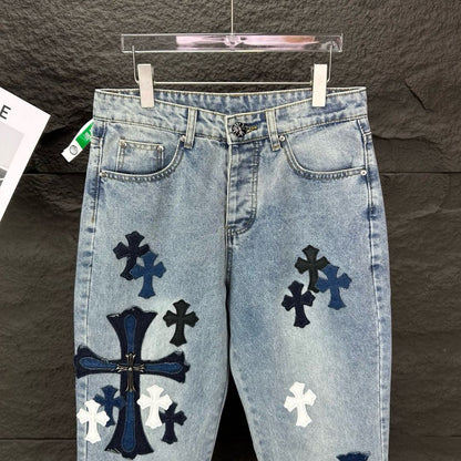 Chrome Hearts Cross Embroidered Jeans
