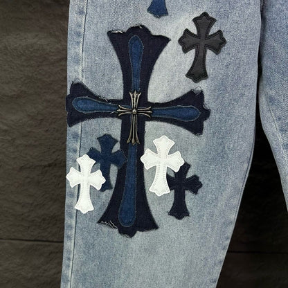 Chrome Hearts Cross Embroidered Jeans
