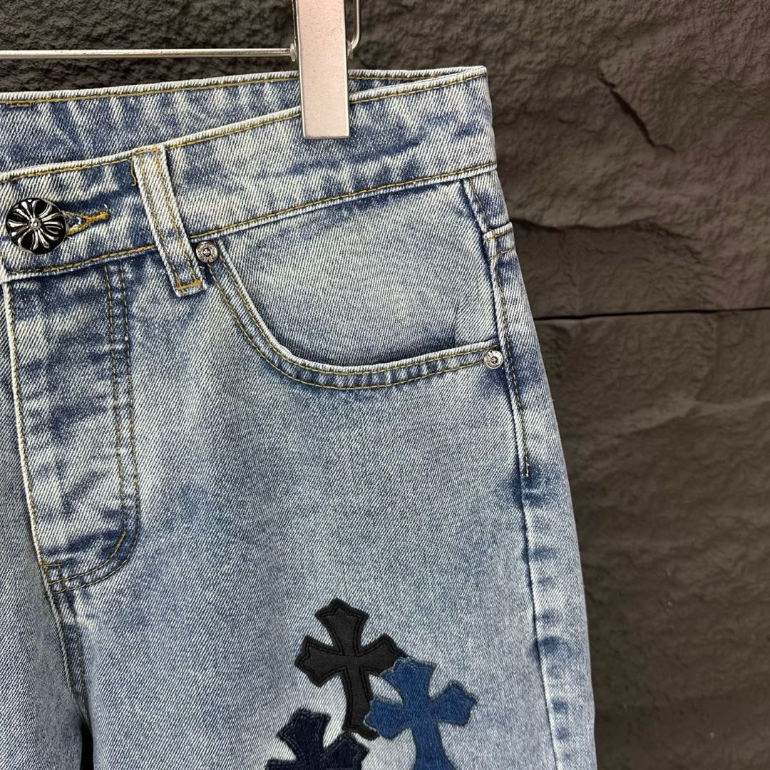 Chrome Hearts Cross Embroidered Jeans
