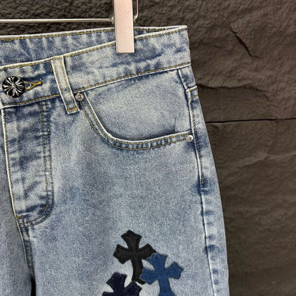 Chrome Hearts Cross Embroidered Jeans