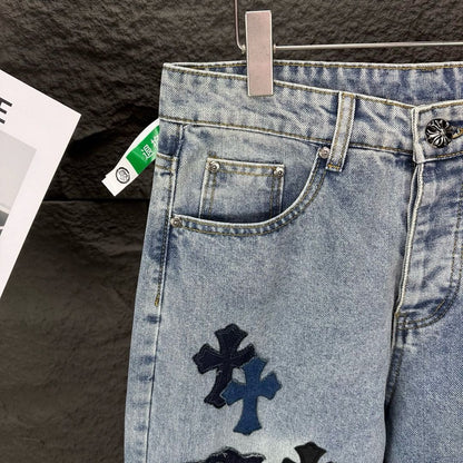Chrome Hearts Cross Embroidered Jeans