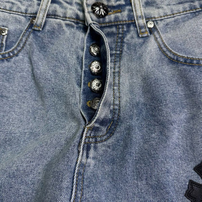 Chrome Hearts Cross Embroidered Jeans