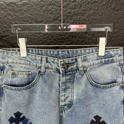 Chrome Hearts Cross Embroidered Jeans
