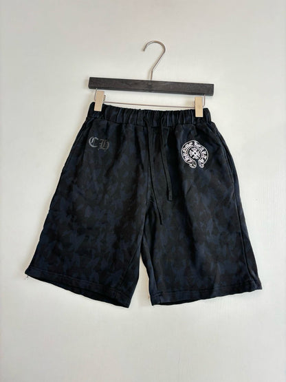 Chrome Hearts Cemetery Cross All Over Print Sweat Shorts "Black"