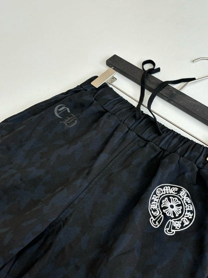 Chrome Hearts Cemetery Cross All Over Print Sweat Shorts "Black"
