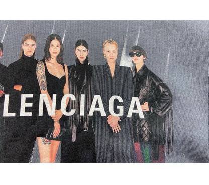 Balenciaga Band Portrait Printing Logo Retro Short Sleeve