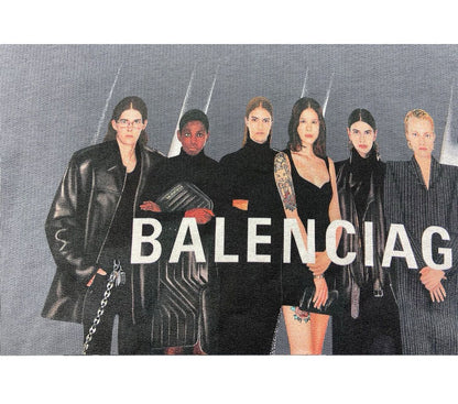 Balenciaga Band Portrait Printing Logo Retro Short Sleeve