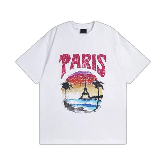 Balenciaga PARIS TROPICAL COTTON T-SHIRT
