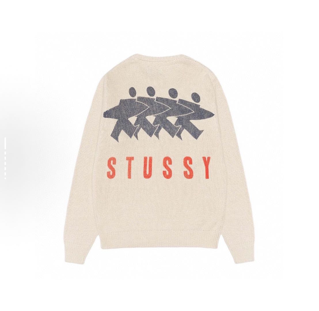Stussy Surfman Icon Cotton Linen Crew Ivory