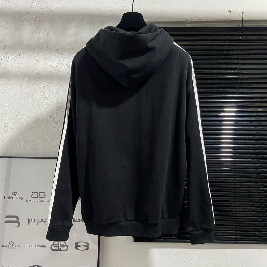 adidas BALENCIAGA Zip-Up Hoodie Small Fit "Black"