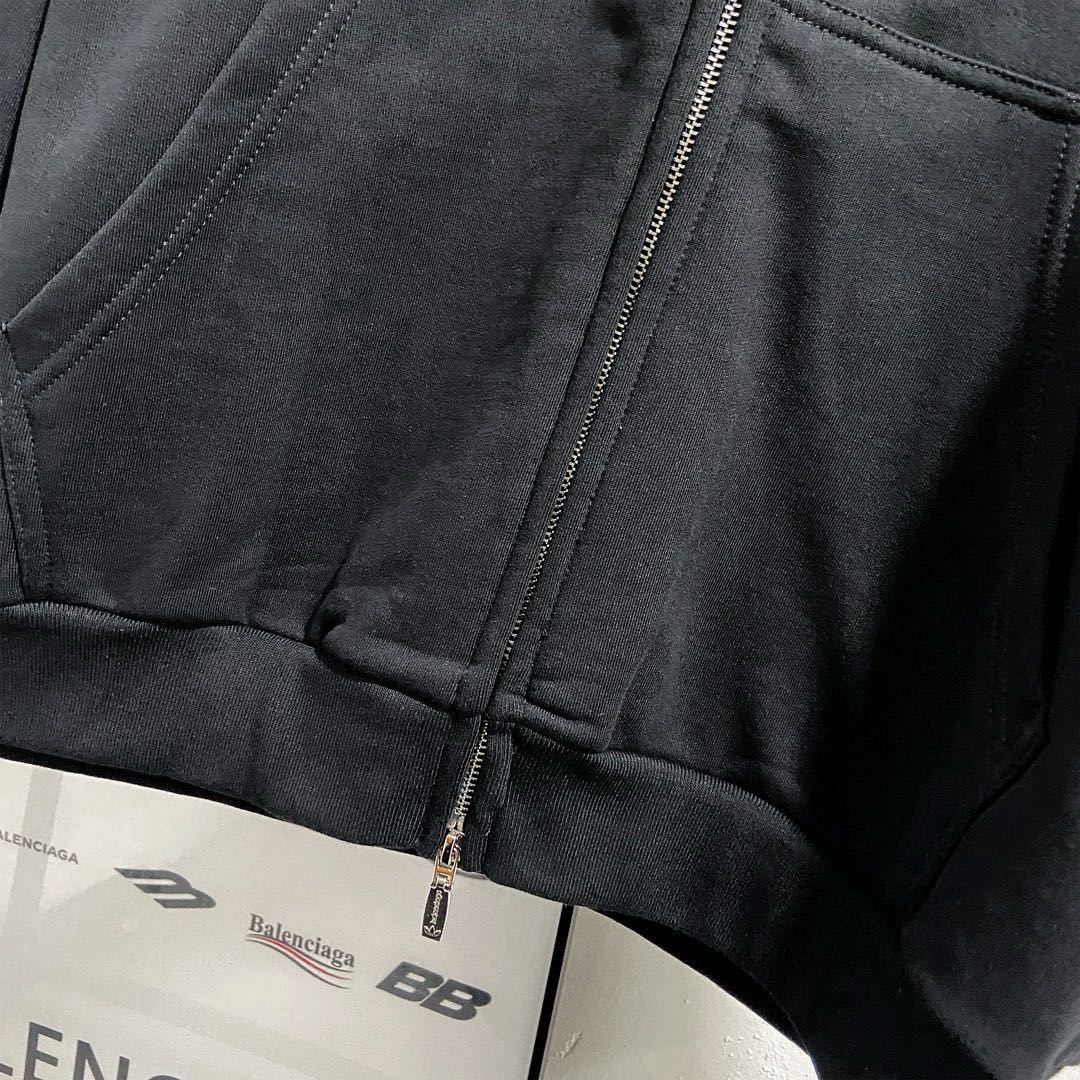 adidas BALENCIAGA Zip-Up Hoodie Small Fit "Black"