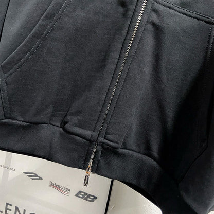 adidas BALENCIAGA Zip-Up Hoodie Small Fit "Black"