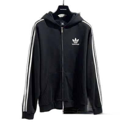 adidas BALENCIAGA Zip-Up Hoodie Small Fit "Black"