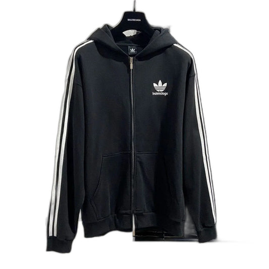 adidas BALENCIAGA Zip-Up Hoodie Small Fit "Black"