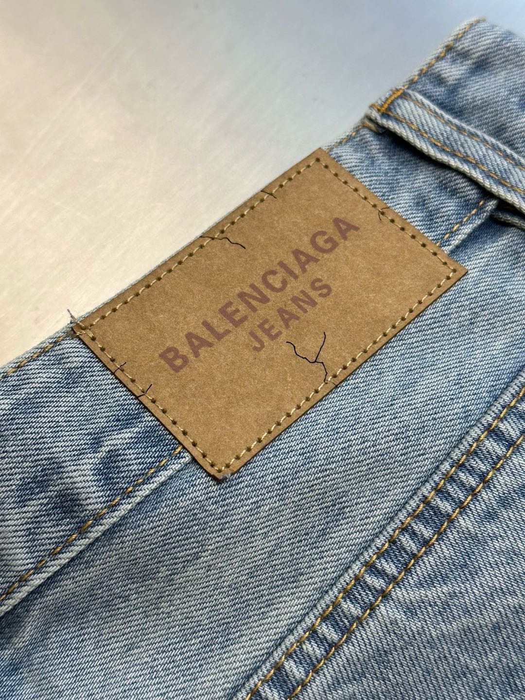 BALENCIAGA Men's Cut-up Baggy Pants in Blue