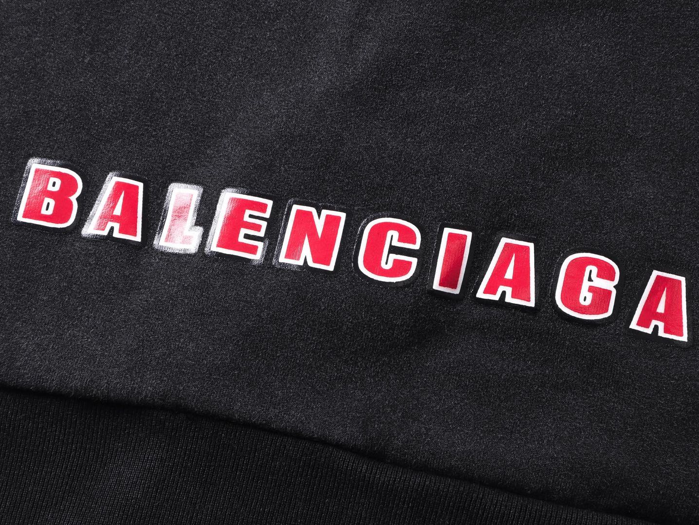 Balenciaga Men's Sponsor Logos Large Zip-up Hoodie in Black Faded