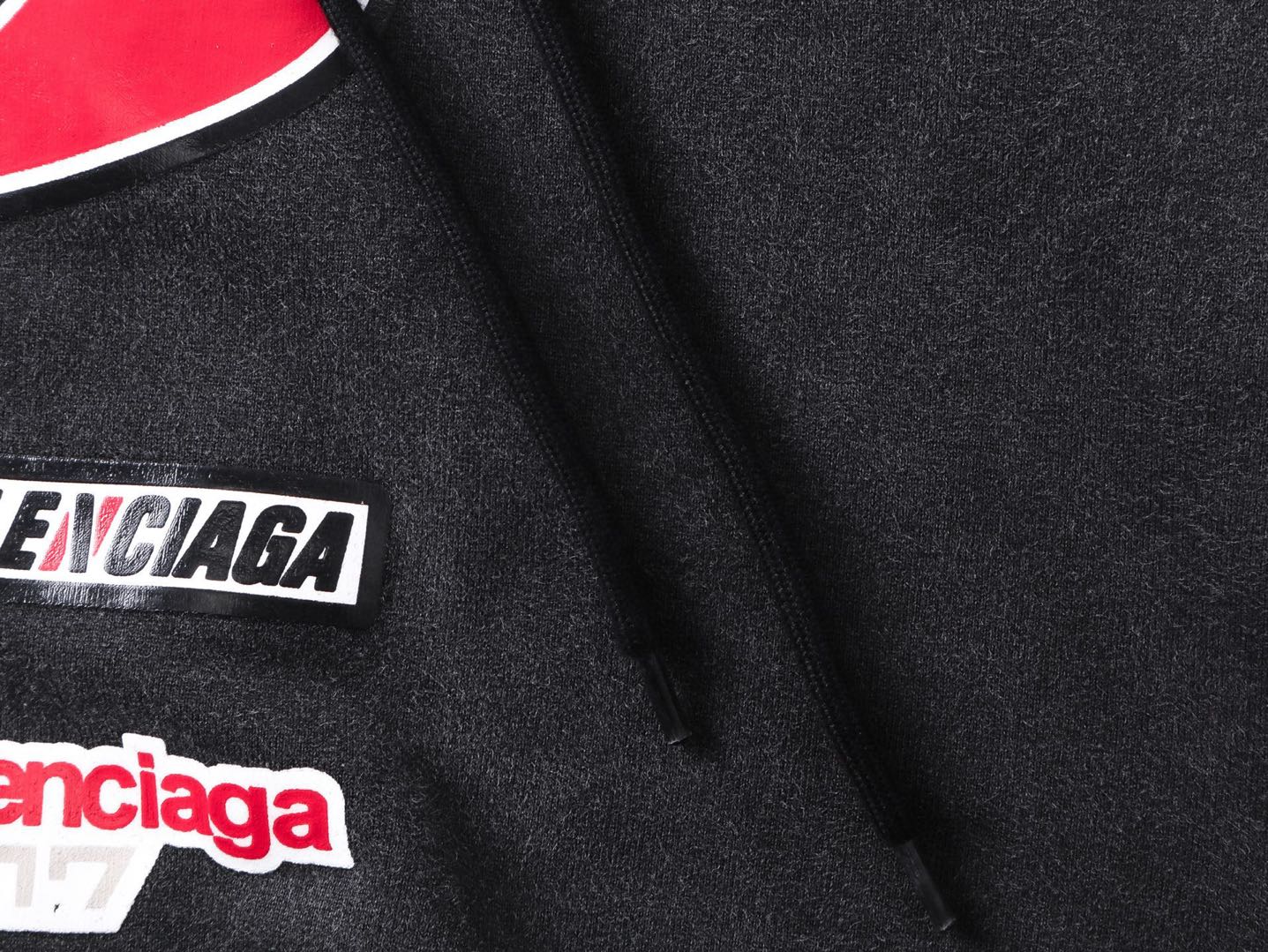 Balenciaga Men's Sponsor Logos Large Zip-up Hoodie in Black Faded