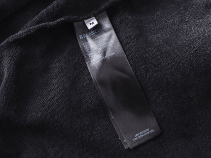 Balenciaga Men's Sponsor Logos Large Zip-up Hoodie in Black Faded