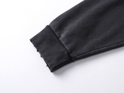 Balenciaga Men's Sponsor Logos Large Zip-up Hoodie in Black Faded