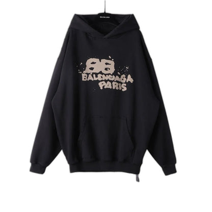 Balenciaga Hand-Drawn BB Icon Hoodie Large Fit 'Black'