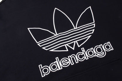 Balenciaga x adidas Logo Oversized Hoodie 'Black White'