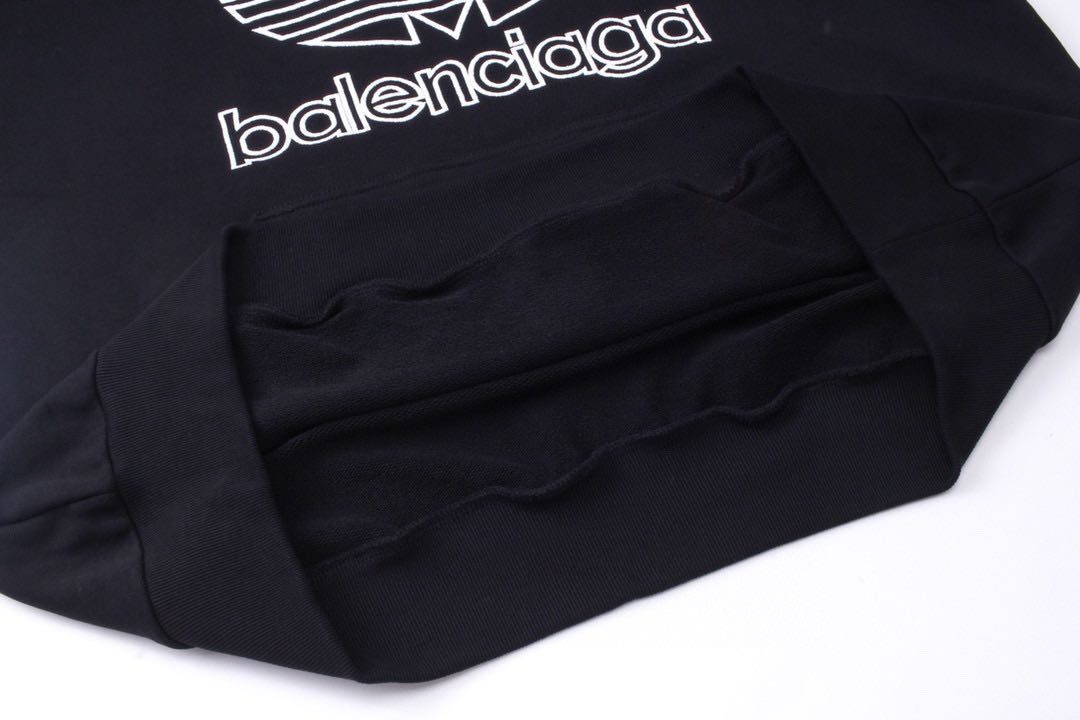 Balenciaga x adidas Logo Oversized Hoodie 'Black White'
