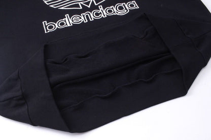 Balenciaga x adidas Logo Oversized Hoodie 'Black White'