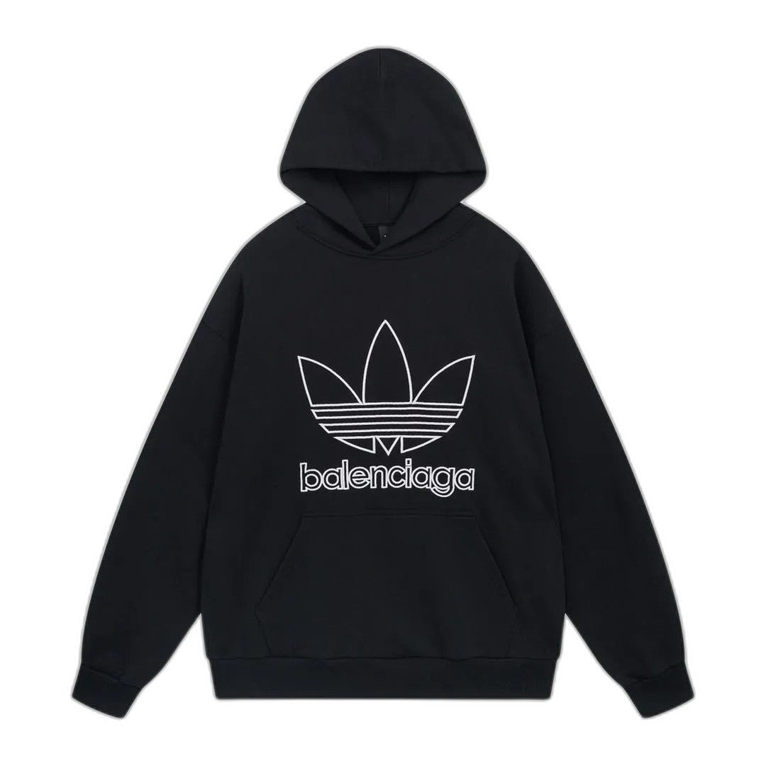 Balenciaga x adidas Logo Oversized Hoodie 'Black White'