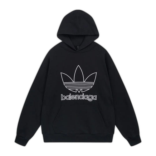 Balenciaga x adidas Logo Oversized Hoodie 'Black White'