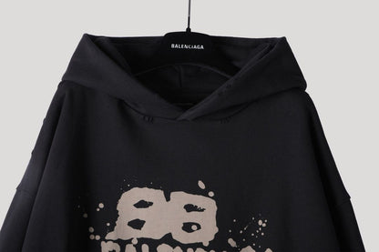 Balenciaga Hand-Drawn BB Icon Hoodie Large Fit 'Black'