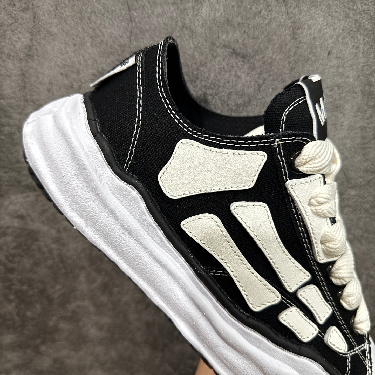 AMIRI × Maison MIHARA YASUHIRO PETERSON OG Sole Canvas Low-top Sneaker "Bones/Black"