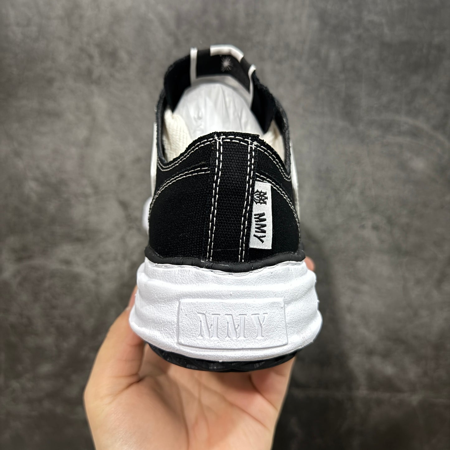 AMIRI × Maison MIHARA YASUHIRO PETERSON OG Sole Canvas Low-top Sneaker "Bones/Black"